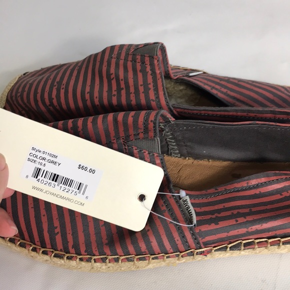 Joy & Mario men espadrilles size 10.5 red gray - Picture 5 of 5